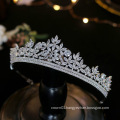 European crystal Silver Wedding Headband Wedding Hair Accessories zircon tiaras with cubic zirconia Party Bridal Crown